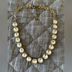J Crew Vintage Elegant Gold and Silver Crystal Necklace